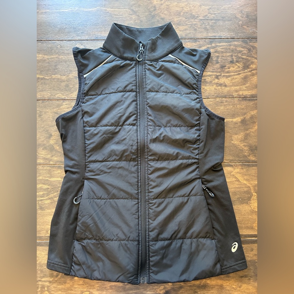 Asics Black Quilted Running Exercise Puffer Vest